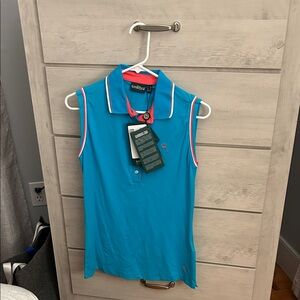 Chervo Sports Polo Turquoise Sleeveless Top